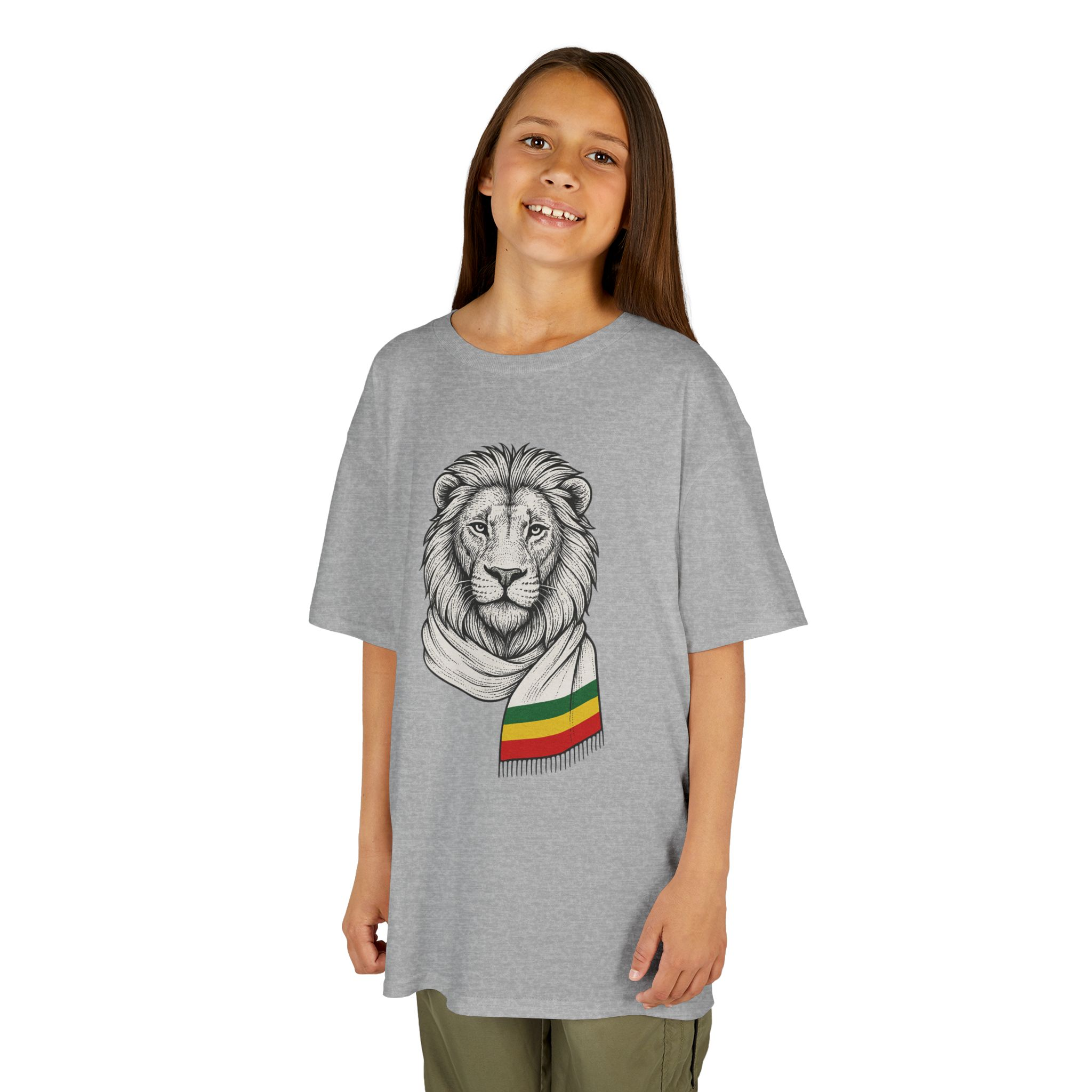 Kids Lion T‑Shirt with Rasta Scarf – Cute Animal Tee for Boys & Girls - Image 16