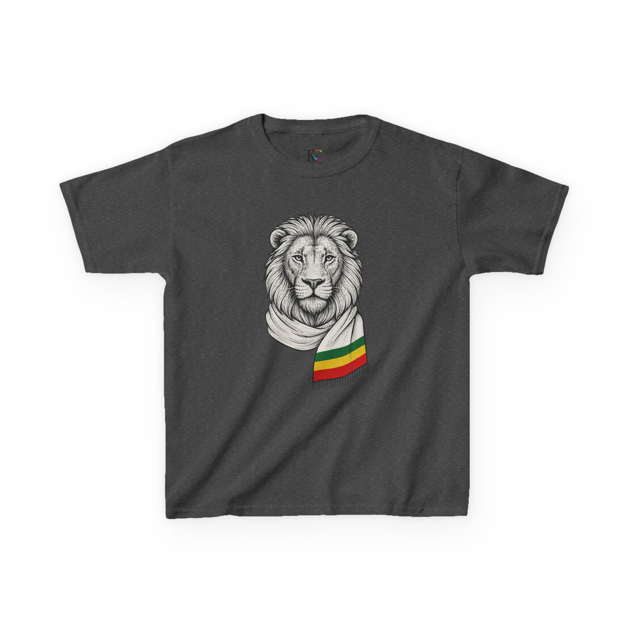 Kids Lion T‑Shirt with Rasta Scarf – Cute Animal Tee for Boys & Girls - Image 33