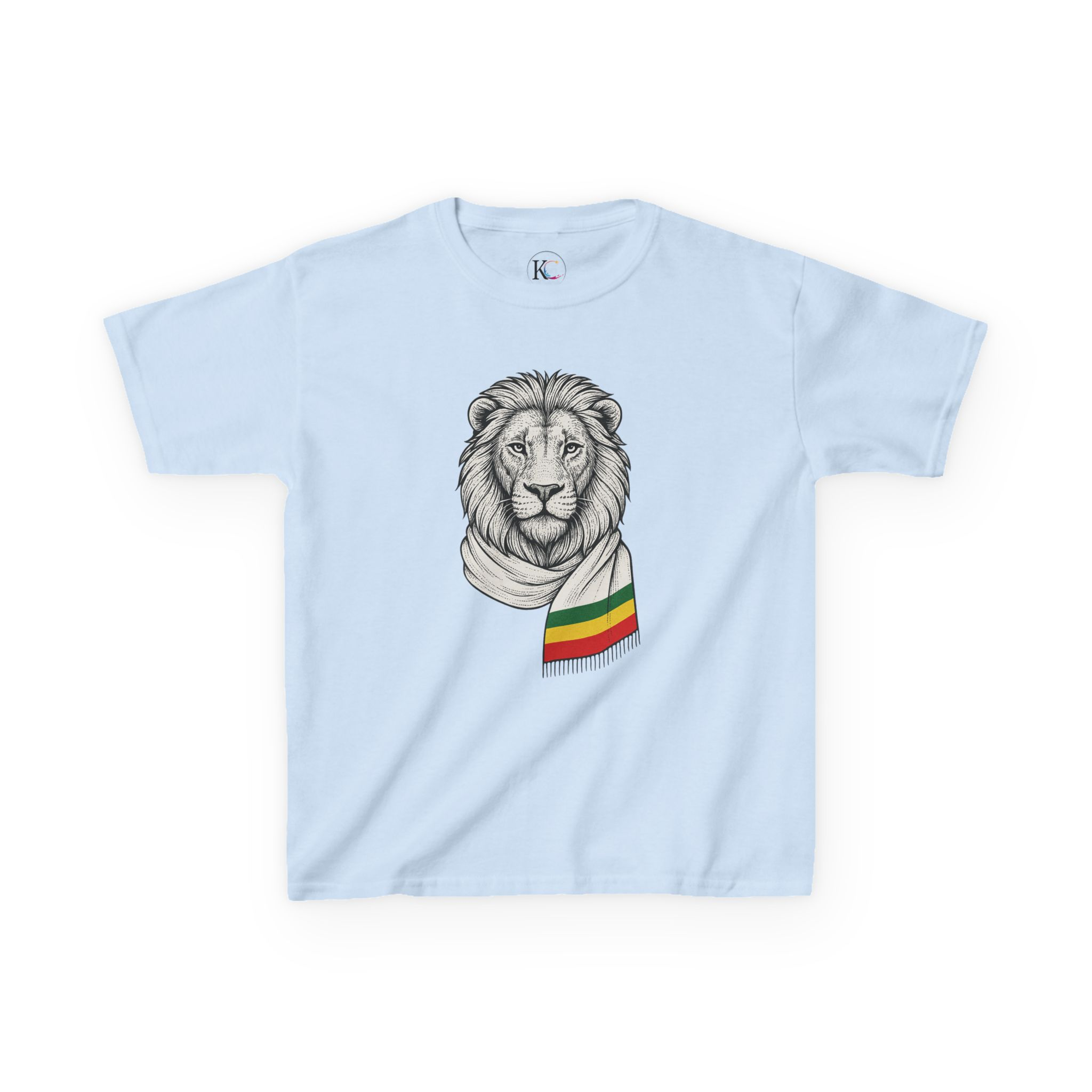 Kids Lion T‑Shirt with Rasta Scarf – Cute Animal Tee for Boys & Girls - Image 38