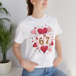 67 Playing Cards Heart Tee – Retro Valentine Number Graphic T-Shirt