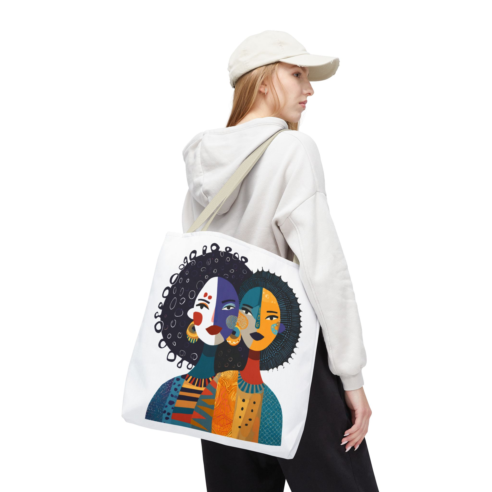 Abstract Afrocentric Faces Tote Bag Afrocentric Art Tote Bag African Women Print Bag Bold Cultural Bag Ethnic Gift for Her - Image 9